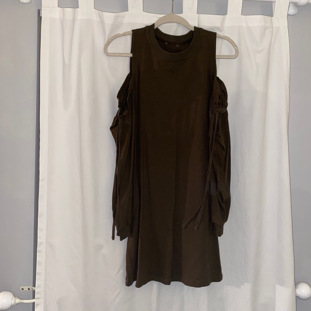 army green cotton dress